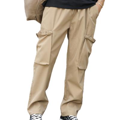 China New Fashion Good Quality Flat Slim Fit Pockets With Button Cargo Jogger Pants Men Set for sale