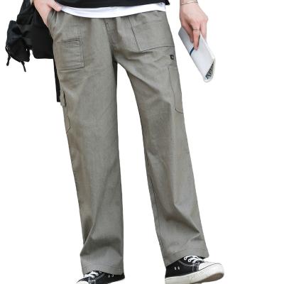 China New Fashion Flat Loose Fitted Button Work Mens Pockets 2021 Cargo Loose Fit Jogger Pants for sale