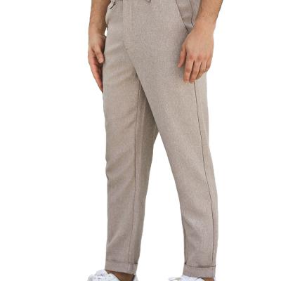 China Flat Top Sale Spandex Pockets With Button Casual Winter Pants Trousers For Men for sale