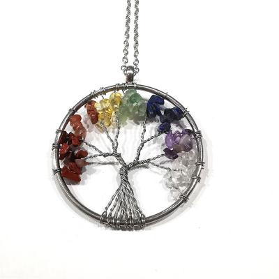 China China Seven Veins Samsara Tree Of Life Colorful Crystal Decorative Necklace Pendant for sale