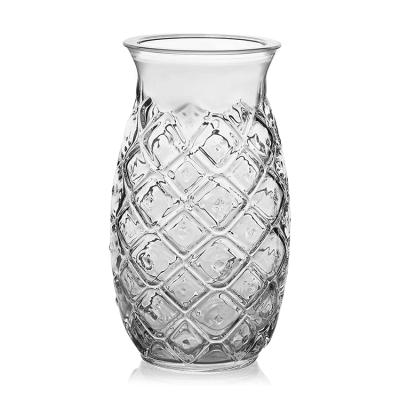 China 17 ounces viable. Pineapple Shaped Glass Bottle With Creative Styling And Custom Color for sale