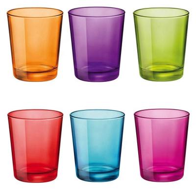 China Eco-friendly Cheap Wine Glass Cup Eco-friendly Old-fashioned Glass Color Water Drinking Multi Colored Glass Cup for sale