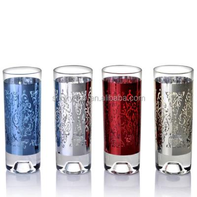 China Modern new products 90ml split shot glass tequila shot glass glitter shot glass for sale