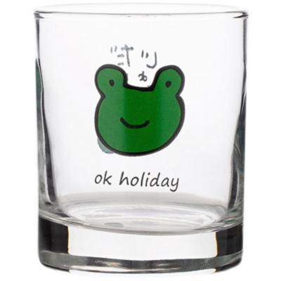 China 300ml Eco-friendly Milk Beverage Espresso Glass Glasses Cup Old Fashioned Rock Coffee Cartoon Glass Glasses for sale