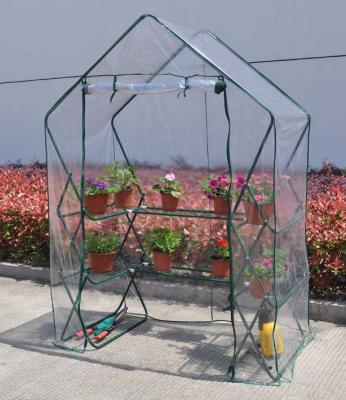 China Easily Assembled L138 X D81 X H195cm Hexagonal 2 Tier Small Portable Shelf Small Farm Walk In Greenhouse Sale for sale