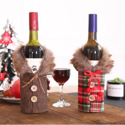 China Christamas Home Decoration Ready To Ship Current Fast Shipping Merry Christmas Decor Wine Bottle Cover Bottle Bag for sale