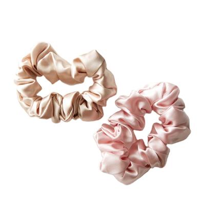 China 6A Soft 22mm 2cm 100% Mulberry Silk Hyaluronic Acid Scrunchies Elastic Hair Ties High for sale