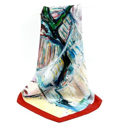 China Square 100% Pure Silk Twill Scarf Size 90x90cm Printed Silk Scarves Custom for sale