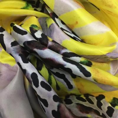 China Silk Polyester As Scarf Women's Fashion Large Pattern Square Polyester Neckerchief Headdress for sale