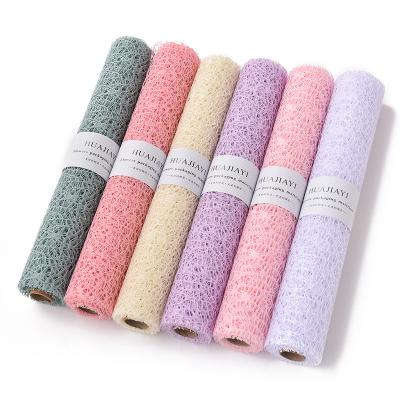 China Simple Wholesale Valentine's Day Flower Net Yarn Jacquard Flower Net Flower Wrapping Paper Bouquet Wrapping Gift Wrapping Bag for sale