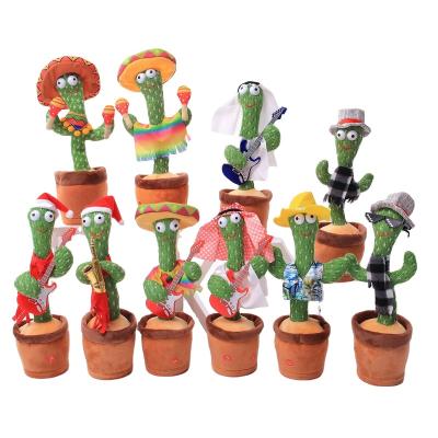 China Kids Toy Gift Funny Stuffed Flowerpot Twisting Cactus Doll Singing Music Dancing Cactus Plush Dancing Talking Toy for sale