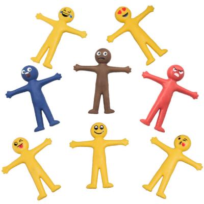 China 2022 New Widely Used Anti-stress Soft Glue Wiggle Toy Little Yellow Man Doll Smiley Face Stretchable Folding Vent Toys for sale