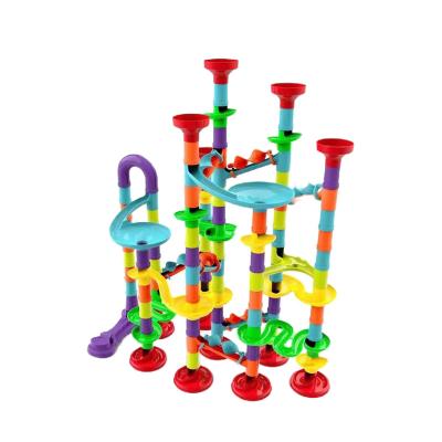 China Eductional Toys 142pcs Diy Blocks Preschool Educational Track Toys Race Set Marble Race Kids Building Blocks for sale