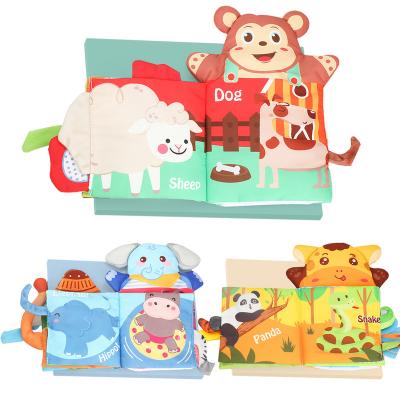 China Kids Kindergarten Educational Toy Baby Polyester Fiber Animals Soft Material Washable Tails Books Touchable Baby Sensory Tails Books for sale