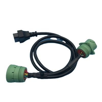 China Universal J1939 9pin To Obd2 Y Spitter German Cable Custom Type - Green 2 Obd Car Professional Diagnose Tool for sale