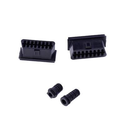 China All Car Series With OBD2 16 Pin OBD2 16 Pin Female Connector OBD2 Socket Female Connector Right Angle Socket With Housing for sale