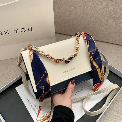 China New fashion women's bag summer fashion small chain one-shoulder bag trend square cross - body ladies scarf silk bag for sale