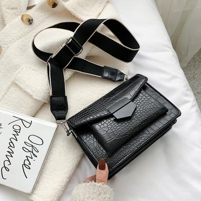 China 2023 new fashion high-grade texture crocodile female bag popular frosted square small bag with a single shoulder cross - body bag for sale