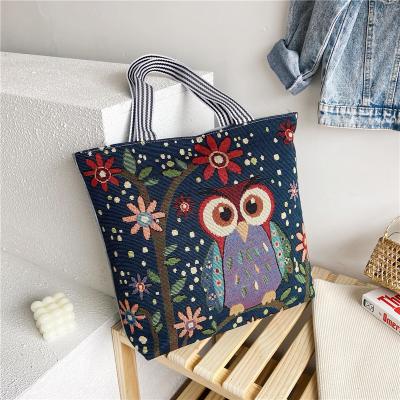 China New Fashion Embroidery Large Capacity Canvas Bag Women's All-in-one Tote Bag for sale