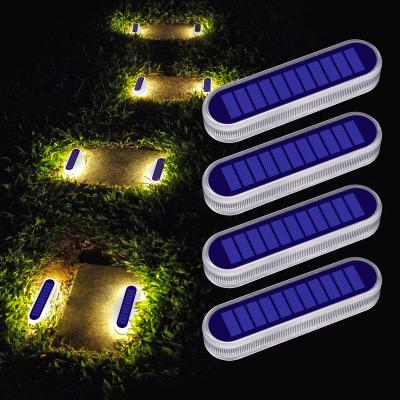 China Warm White Linear Outdoor Solar Fill LANDSCAPE LED Step Lights For Patio Pathway Garden Backyard for sale