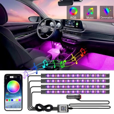 China Universal Fit Smart RGB Car Interior Strip Lights Car Charger 3 Keys for sale