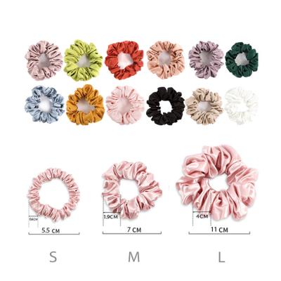 China European and American style factory wholesale silk hair scrunchies 19momme elastic for sale