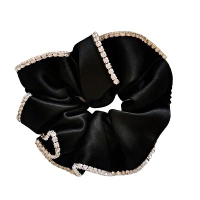 China Hair Friendly Material Scrunchies With Bows , Silk Bow Scrunchies With Pearl for sale