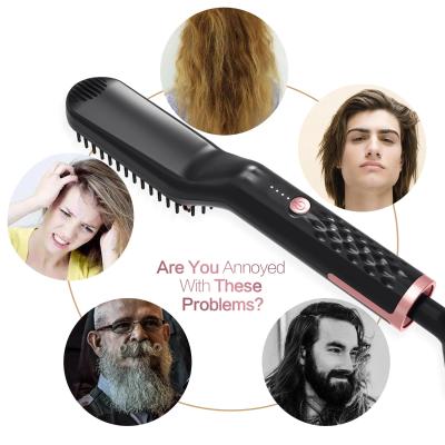 China 2021 High Tech Hotel Hair Straightener Magic Brush Portable Technology Hair Brush Straightener Brush Hair for sale