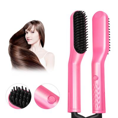 China Outer 3 in 1 Professional Quick Hair Straightener Brush Hair Straightener Brush Iron Hair Straightener Comb for sale