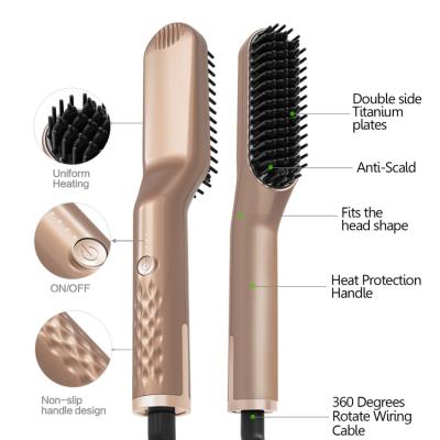 China Outdoor Hair Straightener Brush Ceramic Iron Straighten Multifunctional Hair Comb Brush Beard Straightener for sale