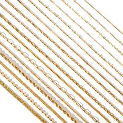 China Hot Sale LQ Non-fading 18k Gold Plated Stainless Steel Chain Necklace Double Layer Snake Chain Choker Multi Style Thick Cuban Necklace for sale