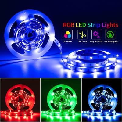 China Hot Sales Garden 2835 54leds/M RGB LED Strip Light IP20 DC12V Led Lamp For Home Decorate 2835 Flexible RGB LED Strip Lights for sale