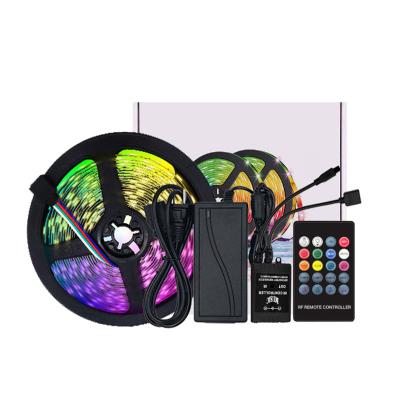 China Custom Waterproof IP65 IR 20Key LANDSCAPE Music Control 12V RGB Strip Light Remote Control 10m SMD 5050 RGB Music Led Strip Light Kit for sale