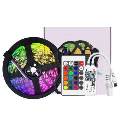 China Warehouse Home Alexa WIFI Smart Phone Magic APP Controlled 5M 10m Waterproof 16 Million Color Smart 5050 RGB LED Strip Light Kit for sale