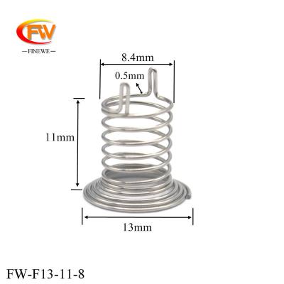 China Finewe Factory Custom 0.5mm Coil Wire 11mm Long Double Ear PCB Contact Compression Springs Nickel Plating for sale