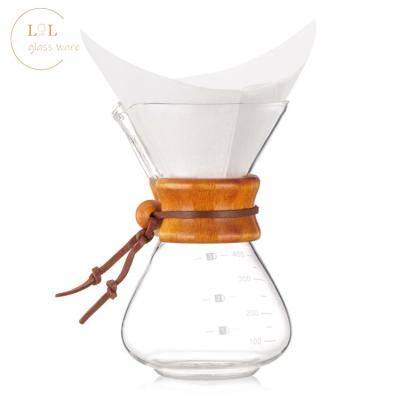 China Stored pyrex coffee filter pot 400ml glass water drip coffee pot with stainless steel filter for sale