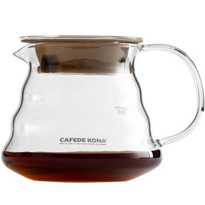 China V60 Clear Cloud Chain Coffee Server High Borosilicate Glass Stocked Pour Over Coffee Server Pot for sale