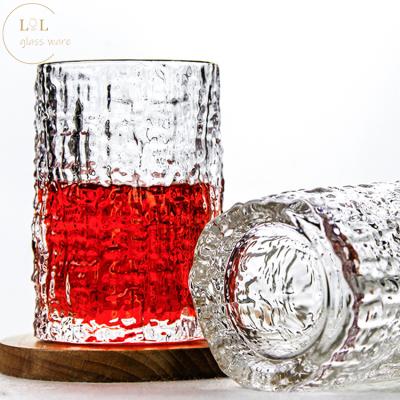 China Wholesale 8.47OZ 11.86OZ Handmade Whiskey Stocked Glass Mug With Tree Pattern for sale