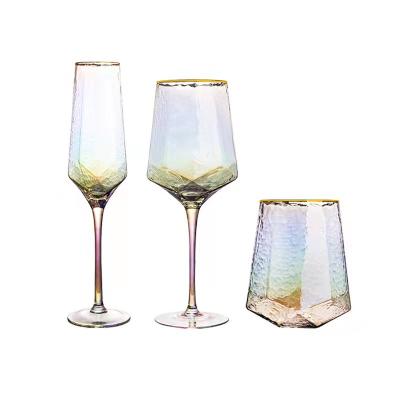 China Artistic Wine Glass Wine Glass Colored Vintage Glass for sale