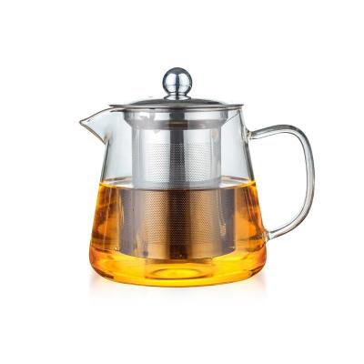 China Eco - Friendly Transparent Coffee Jar Heat Resistant Glass Teapot Sustainable for sale