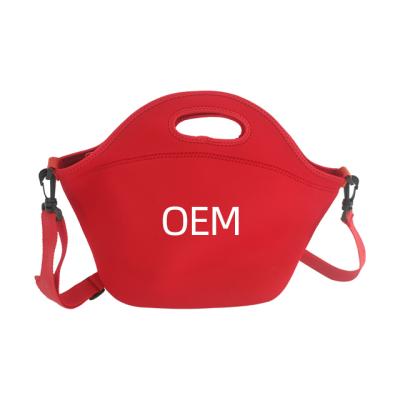 China Neoprene Lunch Tote Bag Insulated Waterproof Neoprene Lunch Cooler Neoprene Lunch Bag For Food for sale