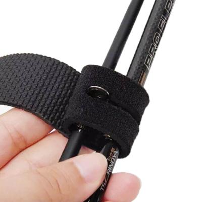 China Wholesale Eco-friendly Outdoor Neoprene Rod Straps Fishing Rod Binding Belt Hook And Buckle Fishing Holder for sale