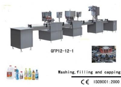 China Máquina tampando de enchimento de lavagem da máquina de empacotamento do plástico do suco de fruto com o PLC controlado à venda