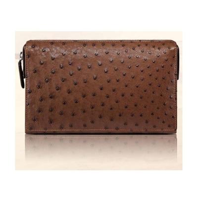 China High Quality Stylish Genuine Ostrich Skin Leather Evening Clutch Bag Men Clutch Bag for sale