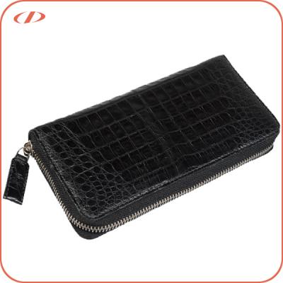 China Exotic Real Crocodile Skin Zipper Around Real Crocodile Skin Wallet for sale