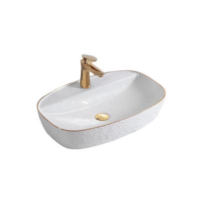 China Sustainable Wash Basin With Gold Terrazzo Gloss Combine Edge Design for sale