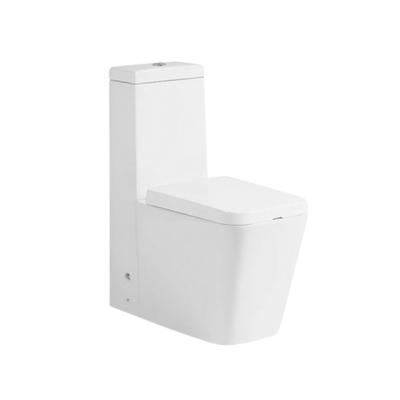 China Double-Flow One-Piece Square Shape Toilet With Strap 200/250mm And P-trap 180mm for sale