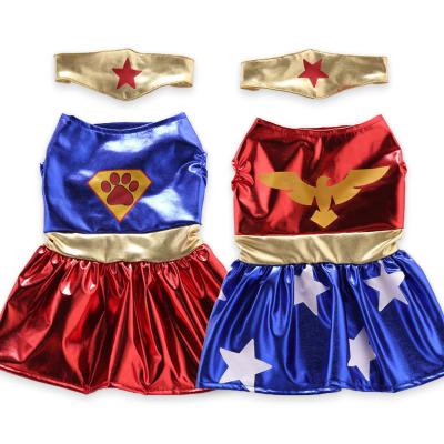 China Wholesale Pet Stocked Costumes Shitzu Dog Dress Vacation Puppy Cosplay Doggy Wonder Girl Costume for sale