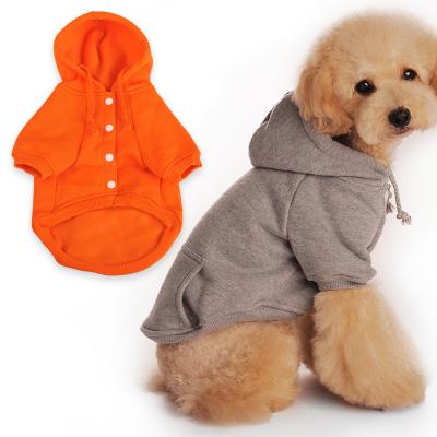 China Solid Colors Stocked Pet Apparel Hoodies Puppy Clothes Gray Dog Fleece Hooded Sweater Black With Pocket for sale