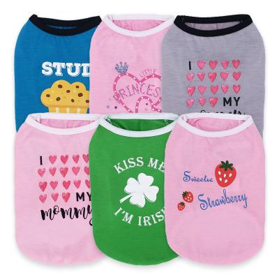 China Wholesale new stocked ins dog clothes summer puppy shirt designs cotton pet print vest various for sale